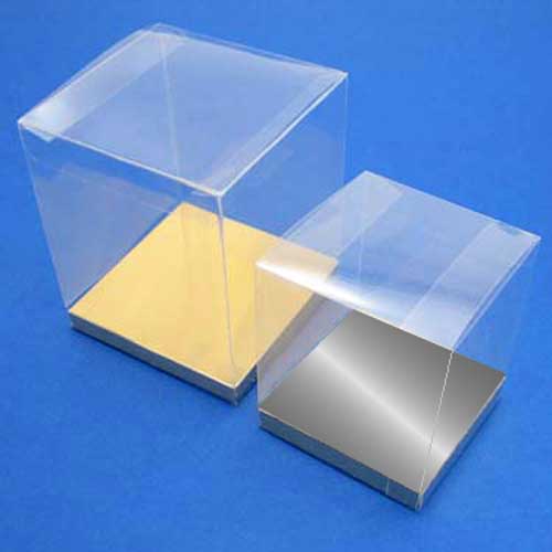 7x7x12cm Clear Box with Gold/Silver Insert