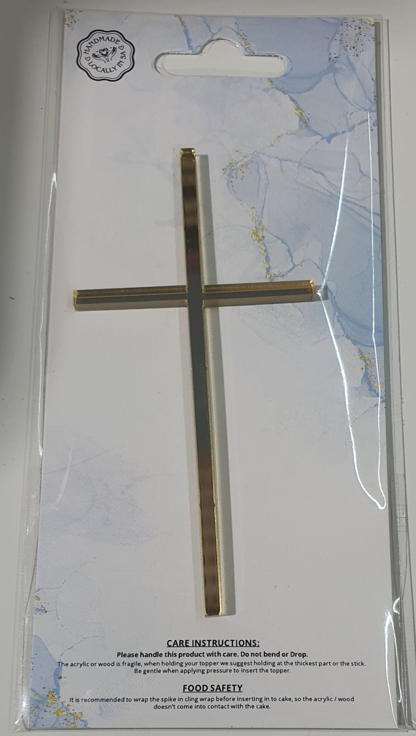 Acrylic Gold Cross Fropper Thin - 10cm
