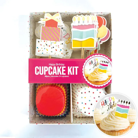 Cupcake Kit 24Pk - Happy Birthday