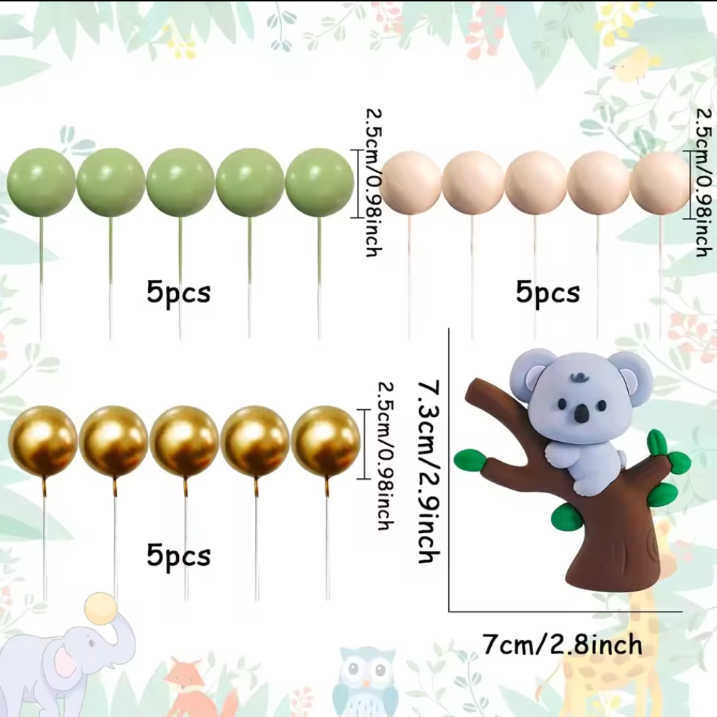 16Pc Koala Cake Decorating Kit