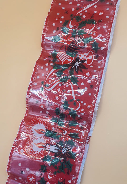 Xmas Ribbon - Red Frill Bells/ Candles