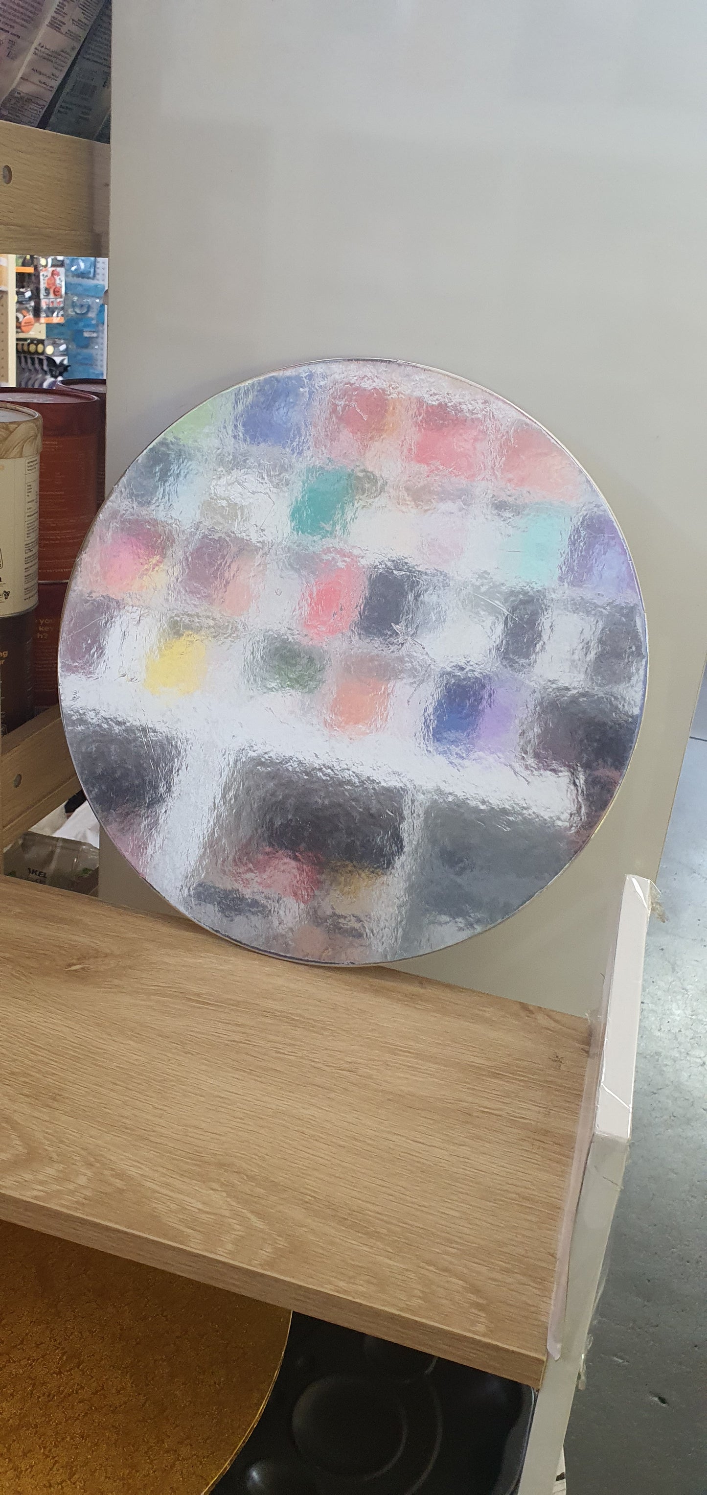 14" Silver Cardboard Round Cake Board