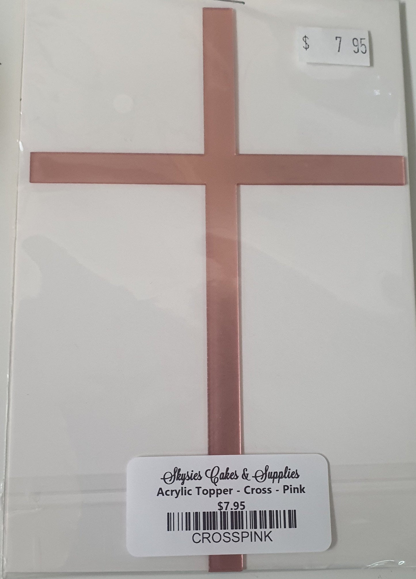 Acrylic Topper - Cross - Assorted Colours