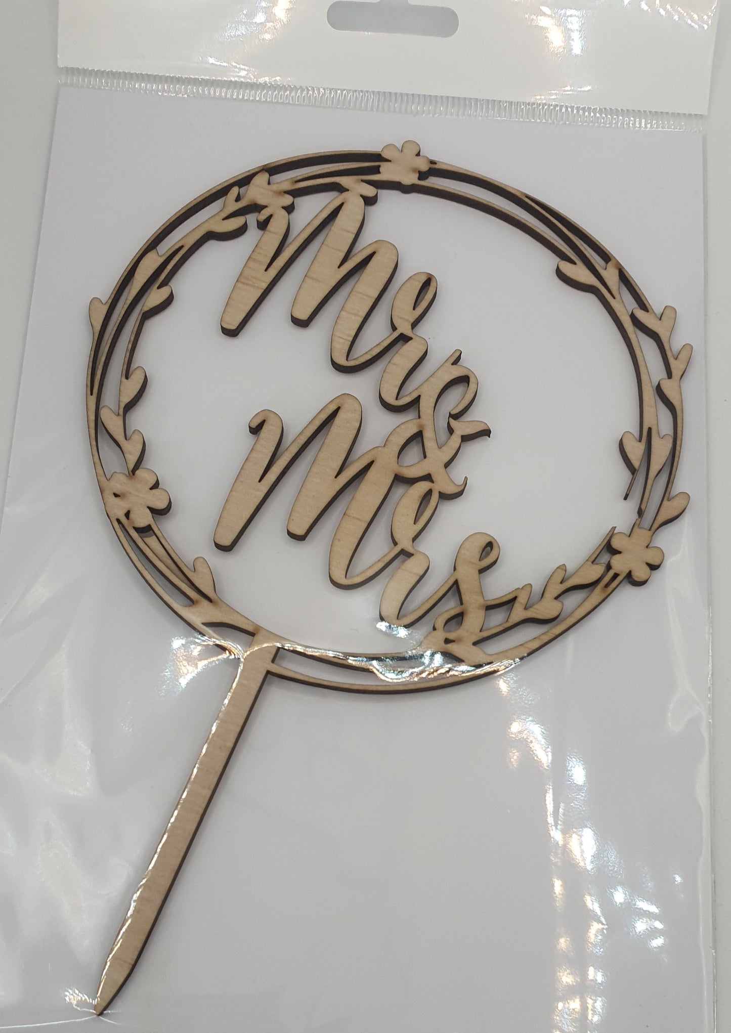 Mr & Mrs Wooden Cake Topper - Assorted Designs