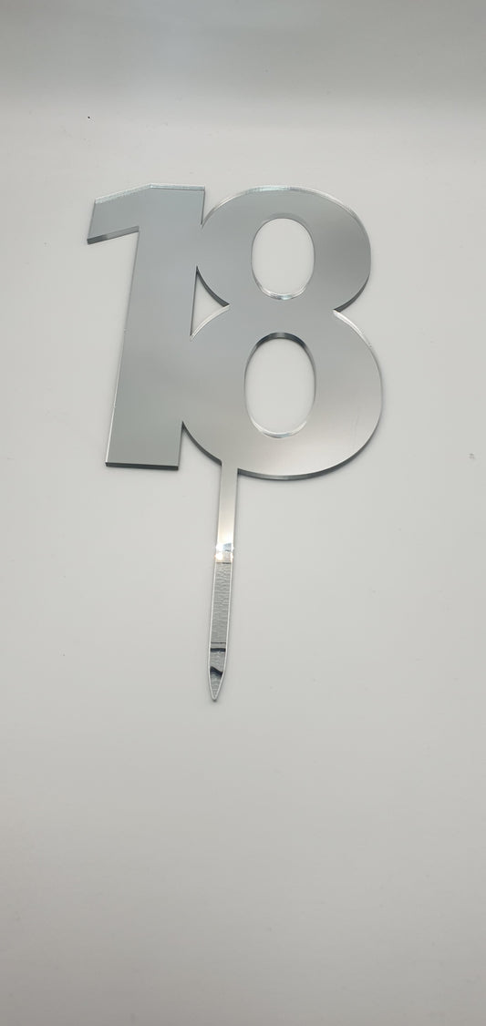 Acrylic 18 Topper - Silver