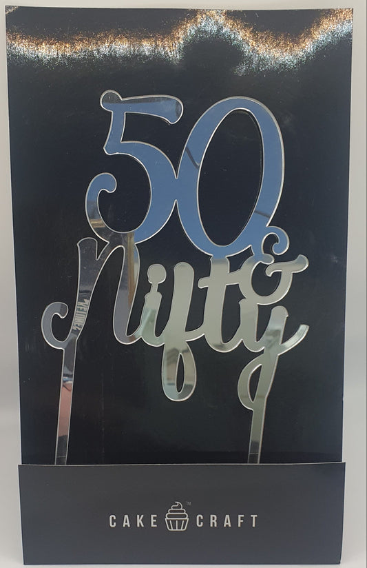 Cake Craft 50 & Nifty Silver Cake Topper