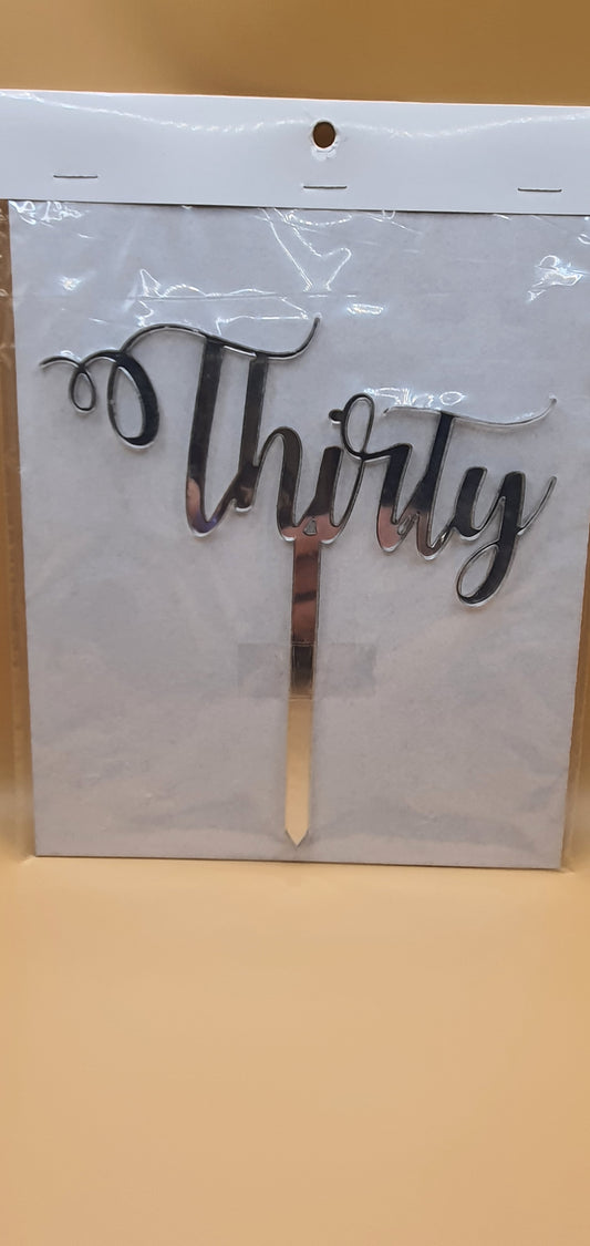 Number Cake Toppers - Fancy Script - Assorted