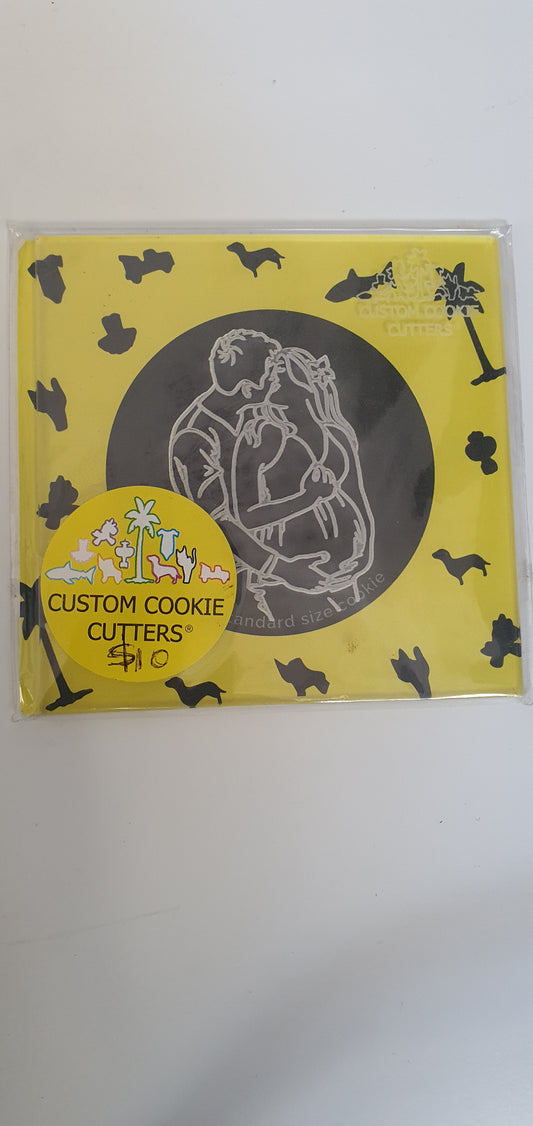 Custom Cookie Debosser Pregnant Couple.