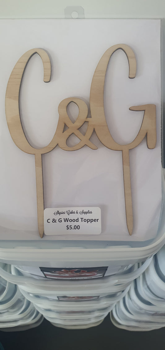 C&G Wood Cake Topper.