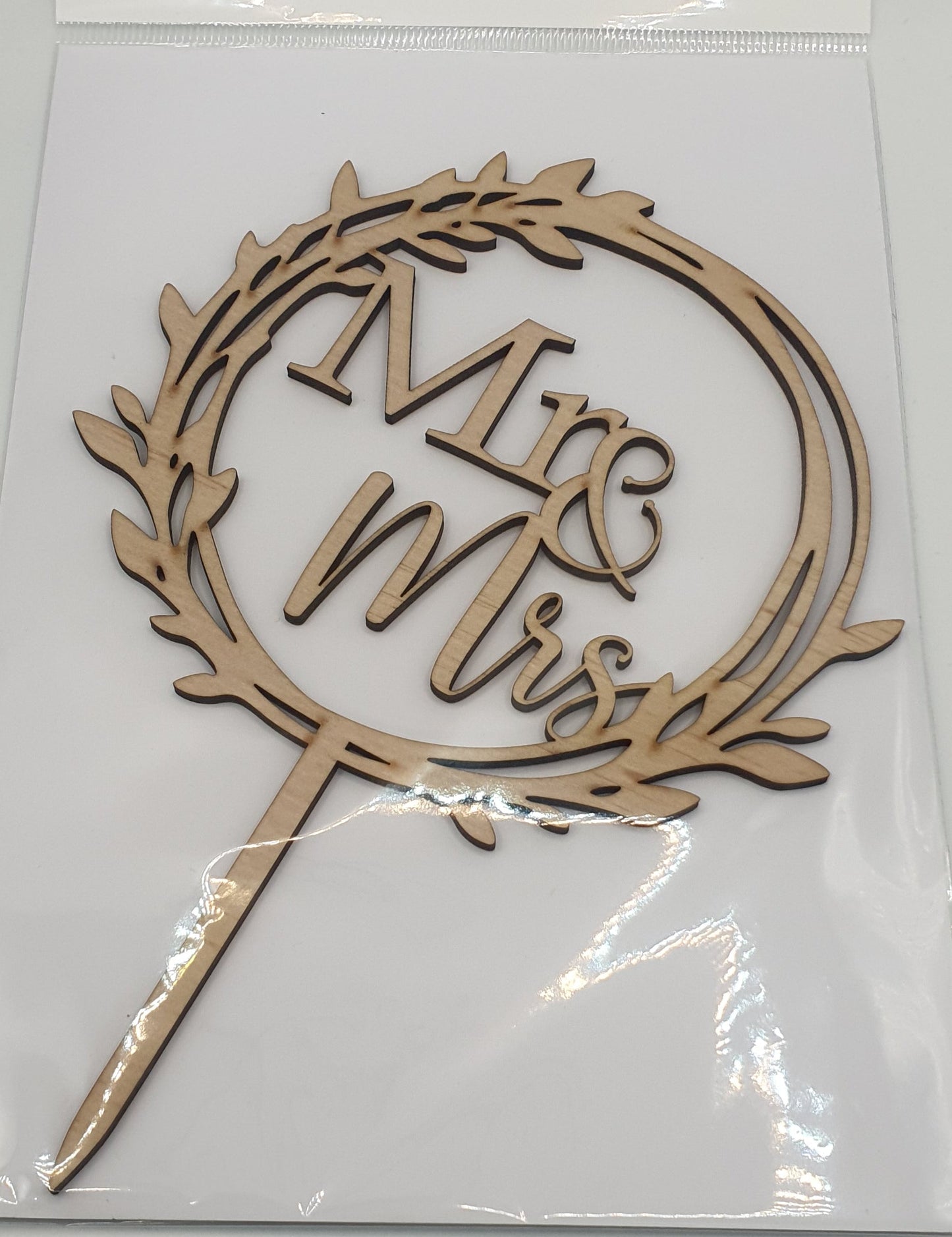 Mr & Mrs Wooden Cake Topper - Assorted Designs
