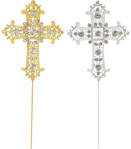 Diamante Cross Cake Topper