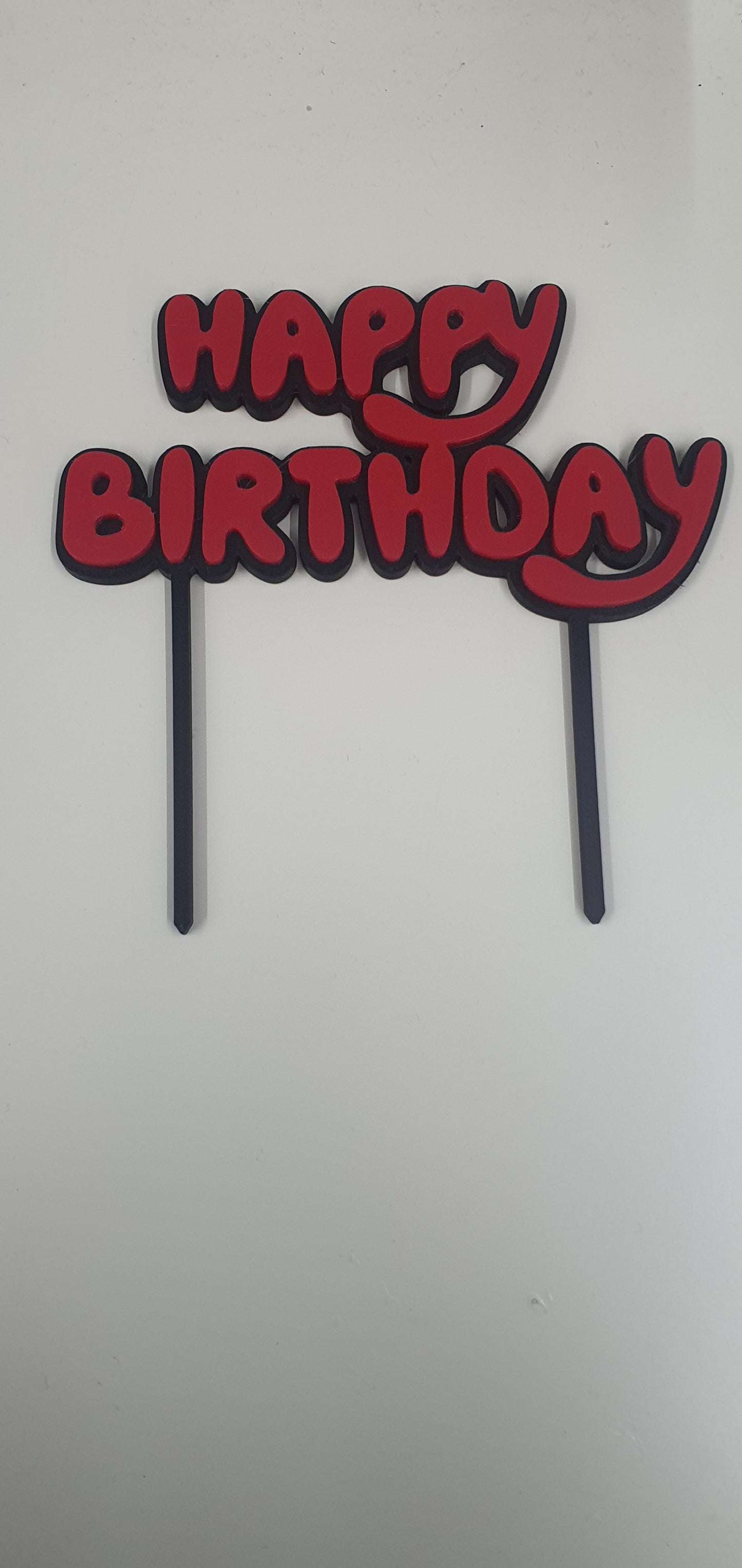 Happy Birthday Printed Toppers - Curvy - Assorted Colours