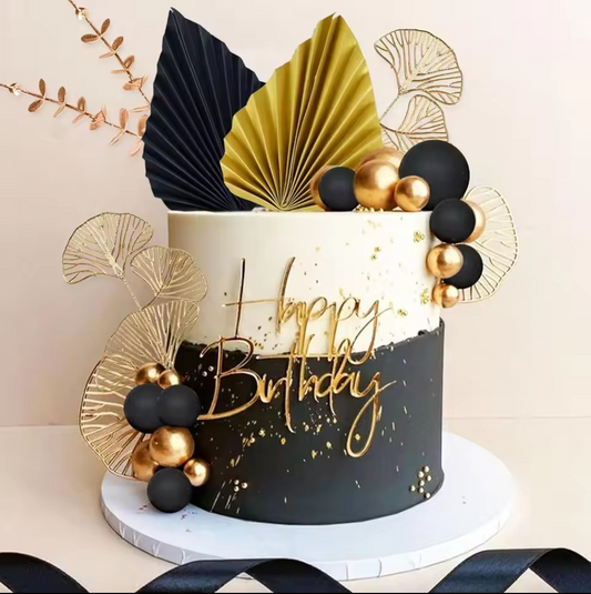18Pc Black & Gold Cake Decorating Kit