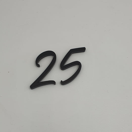 Acrylic Number Fropper - Black (25) or (52)