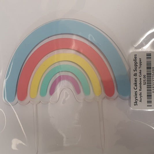 Acrylic Rainbow Cake Topper - Assorted Pastel Colours