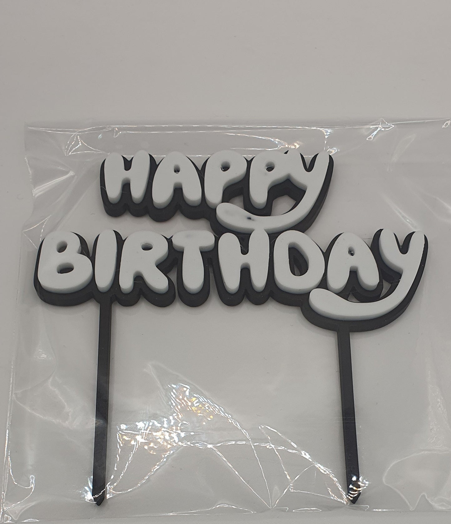 Happy Birthday Printed Toppers - Curvy - Assorted Colours