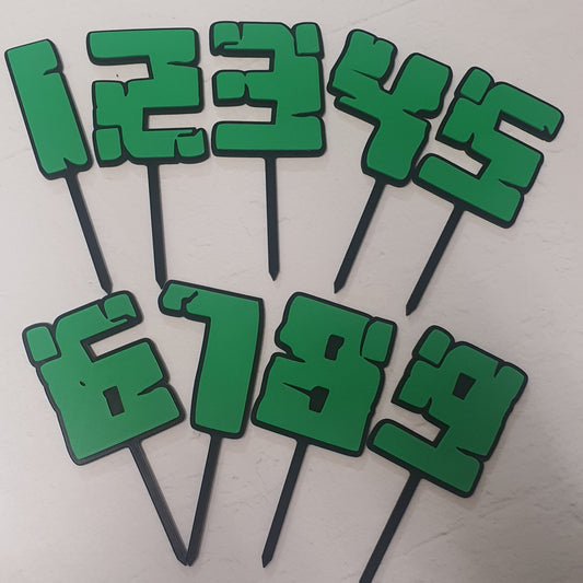 Black And Green Number - Printed Toppers