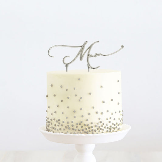 Metal Cake Topper - Mum  - Silver