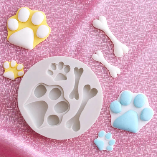Silicone Mould - Dog Bone / Paw Print - S129.