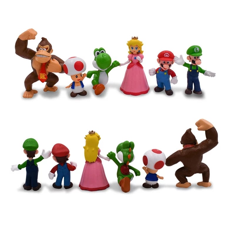 6pc Super Mario Brothers Figurine Set