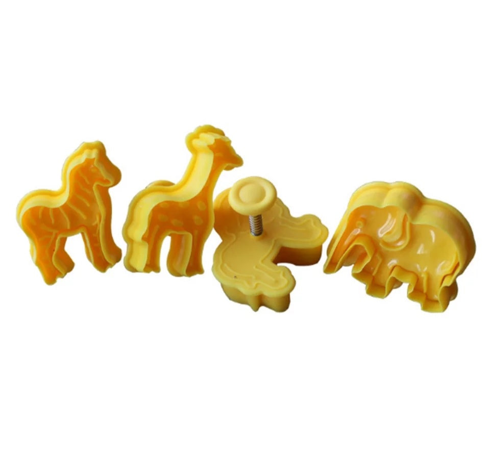 4PC Plunger Cutter Set - Jungle Animals