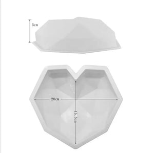 Large Geo Heart Silicone Mould - Version 1 - S292