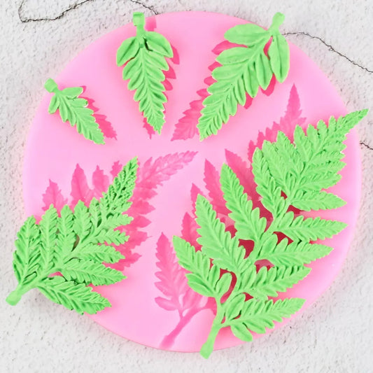Silicone Mould - 5PC Fern Leaves - S62.