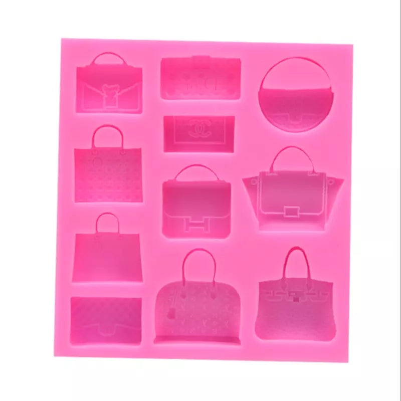 Silicone Mould - 11PC Handbag / Purse / Clutch - S262.