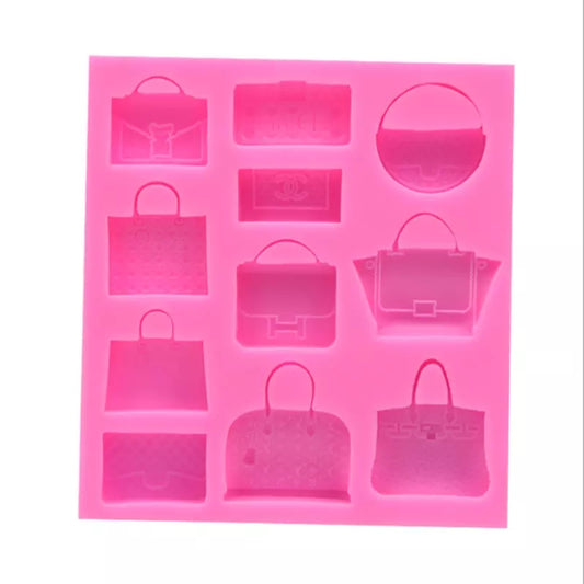 Silicone Mould - 11PC Handbag / Purse / Clutch - S262.