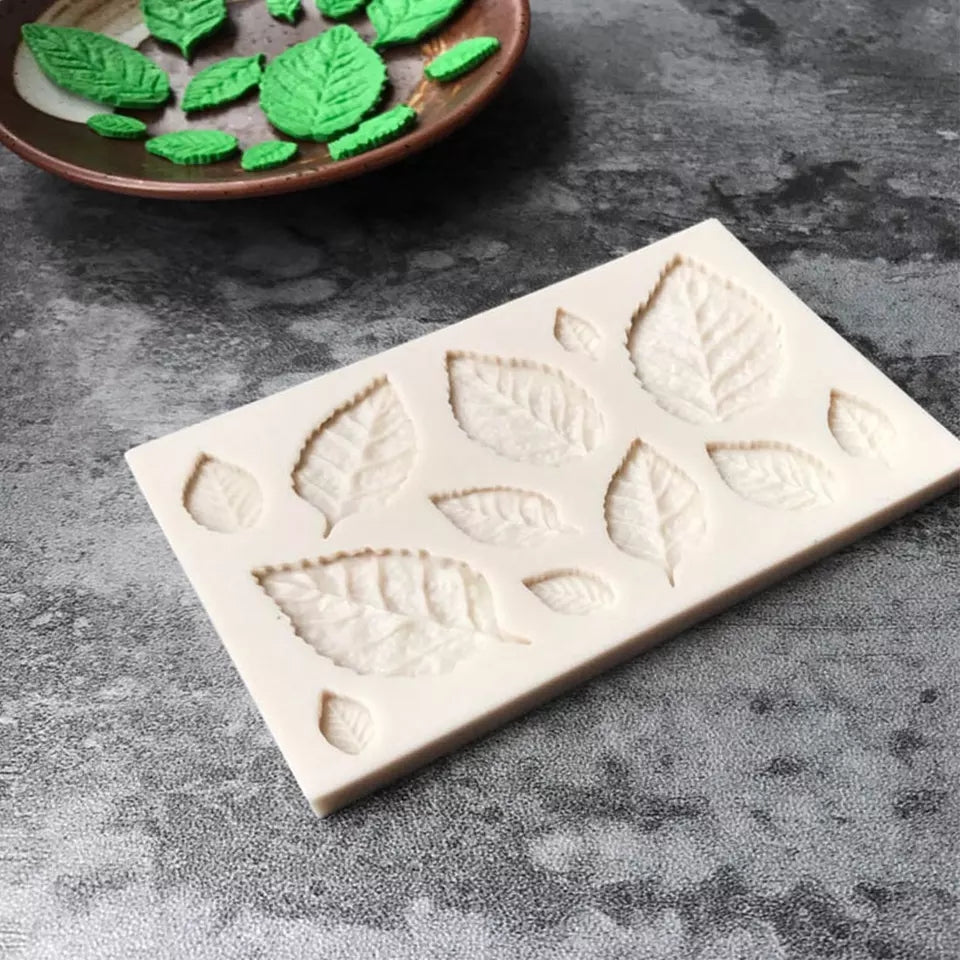 Silicone Mould - Assorted Tree Leaves - S77.