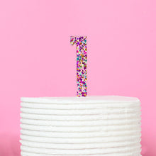 Rainbow Glitter Acrylic Cake Topper - Number 1