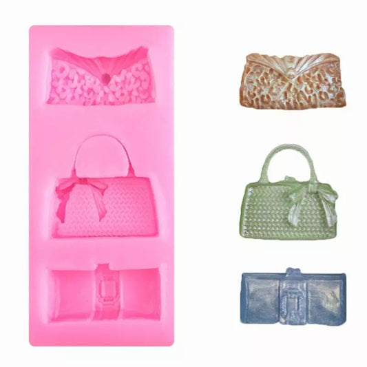 Silicone Mould - 3PC Handbag / Purse / Clutch - S17.