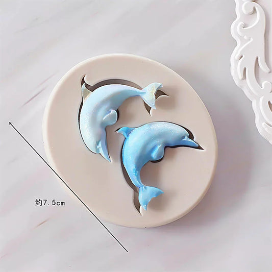 Silicone Mould - 2PC Dolphin - S329.