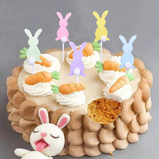 15pk Pastel Bunny Cardstock Toppers