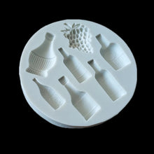 Silicone Mould - Grapes and Wine Bottles - S151
