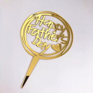Fathers Day Cake Topper - Happy Fathers Day Round