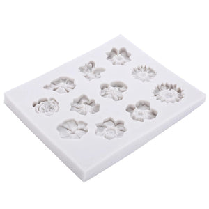 Silicone Mould - 11 x Asstd Flowers - S307