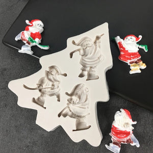 Silicone Mould - 3PC Assorted Santas - S359