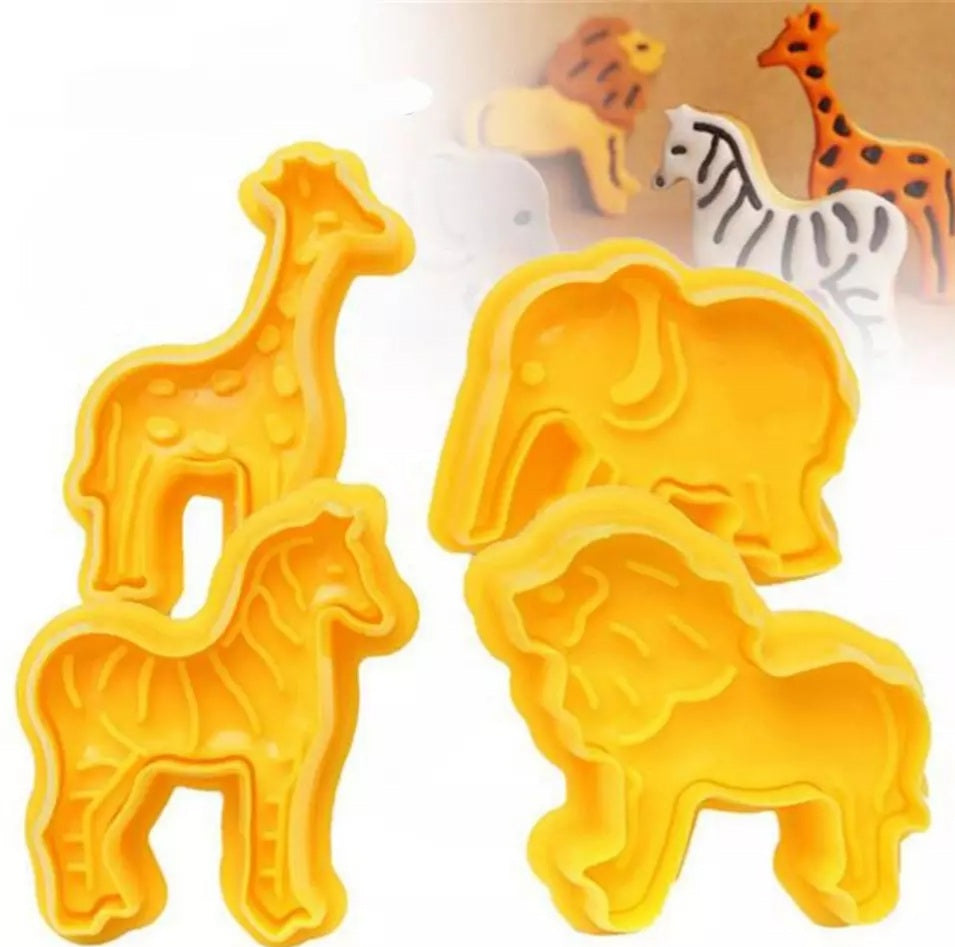 4PC Plunger Cutter Set - Jungle Animals