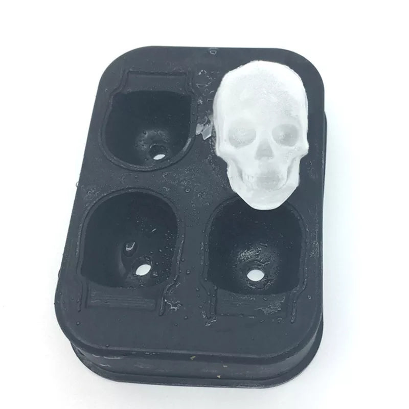 Cake Craft Silicone Mould - 4 x 3D Skull -