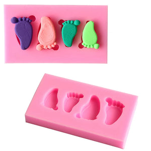 Silicone Mould - 4PC Baby Feet - S70
