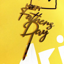 Fathers Day Cake Topper - Happy Fathers Day Gold