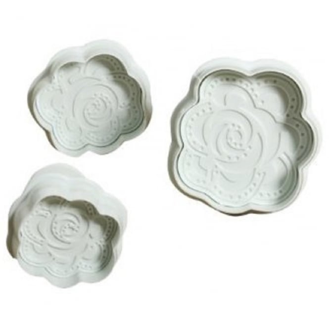 3PC Lace Peony Plunger Cutter Set