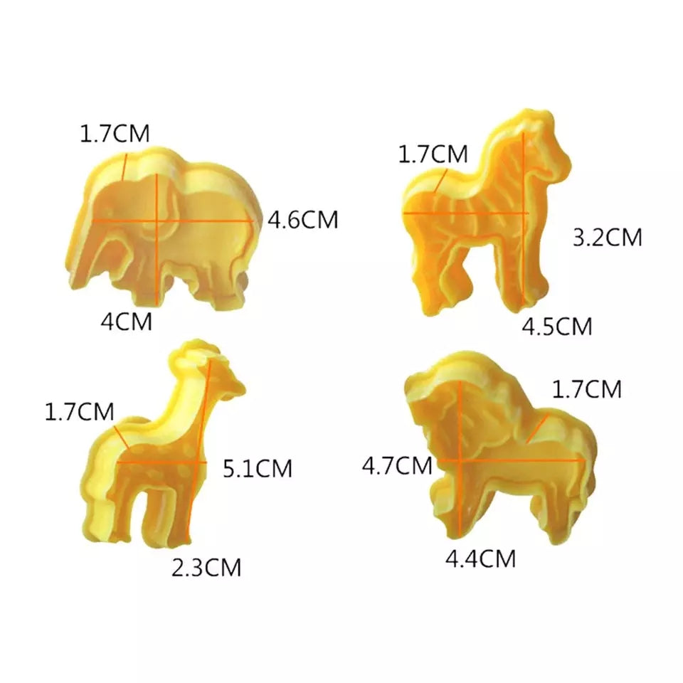 4PC Plunger Cutter Set - Jungle Animals