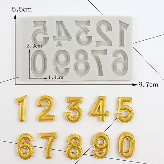 Silicone Mould - Bold Numbers - S317.
