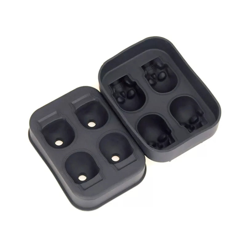 Cake Craft Silicone Mould - 4 x 3D Skull -