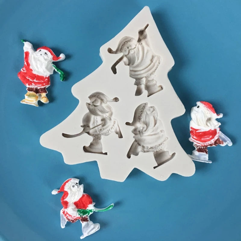 Silicone Mould - 3PC Assorted Santas - S359