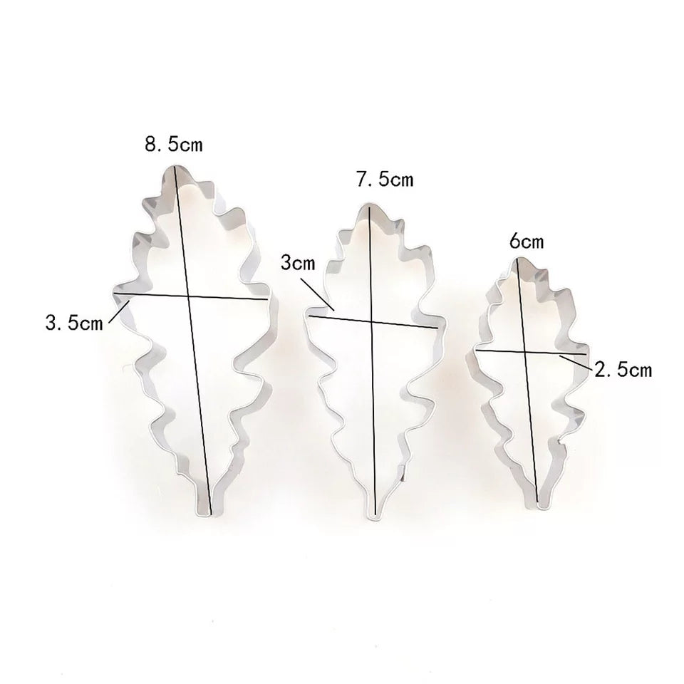 3PC Crinkle Leaf Cutter Set.