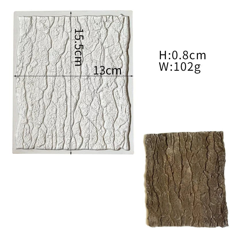 Silicone Mould - Tree Bark Section - S457