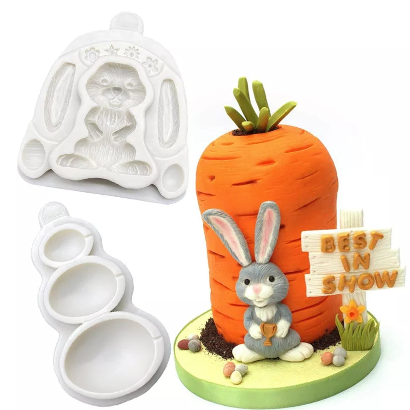 Silicone Mould - 2D Easter Bunny - S424